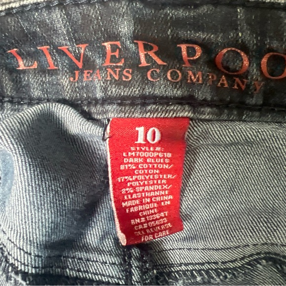 Liverpool Jeans Company Michelle CAPRI Womens Size 10/20 Leopard Print Blue - Picture 6 of 12